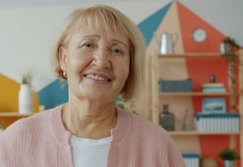 Smiling customer at home